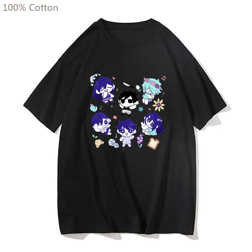 Omori Cute Cartoon Anime T-shirts Comfortable Fashion Manga Tshirt 100% Cotton Tee-shirt Harajuku Short Sleeve Men/women T-shirt