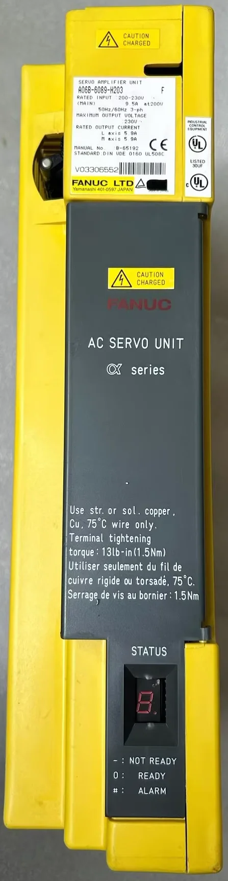 A06B-6089-H203 Used Drive Servo Amplifier，A06B 6089 H203，Fast shipping
