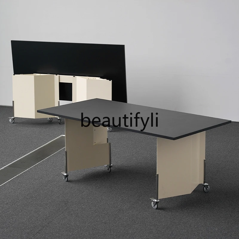 

Mobile office boss desk, simple modern conference home computer desk