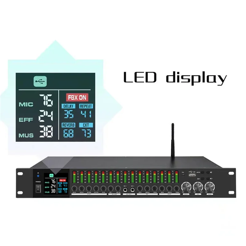 ل GAX-LD1500 عرض أداء المرحلة المؤثرات الرقمية التعادل نظام الكاريوكي مؤثر الصوت معالج الصوت