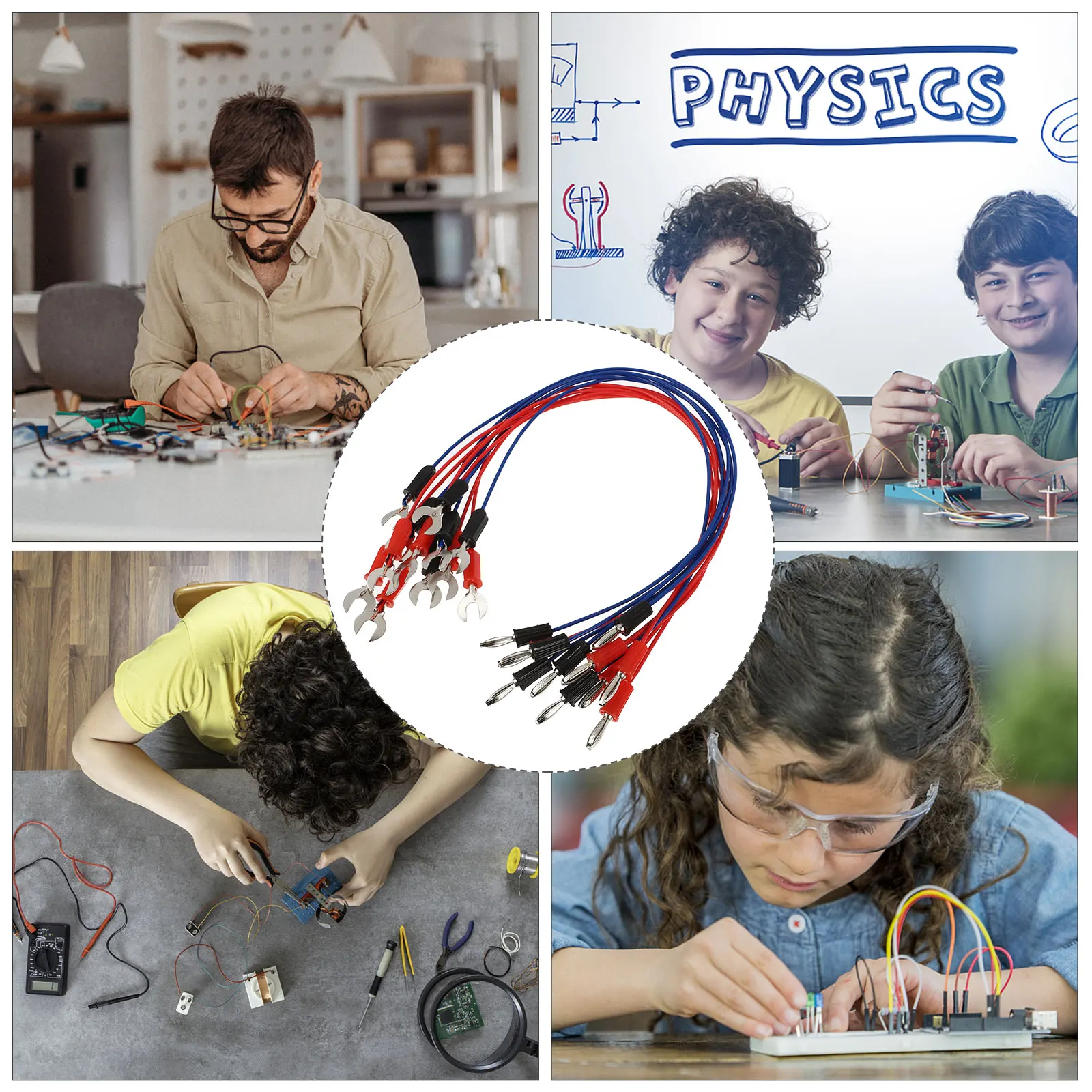 

12 Pcs Insulated Copper Wires Circuit Experiment Electricity Connection Teaching Demos Project Physical Education