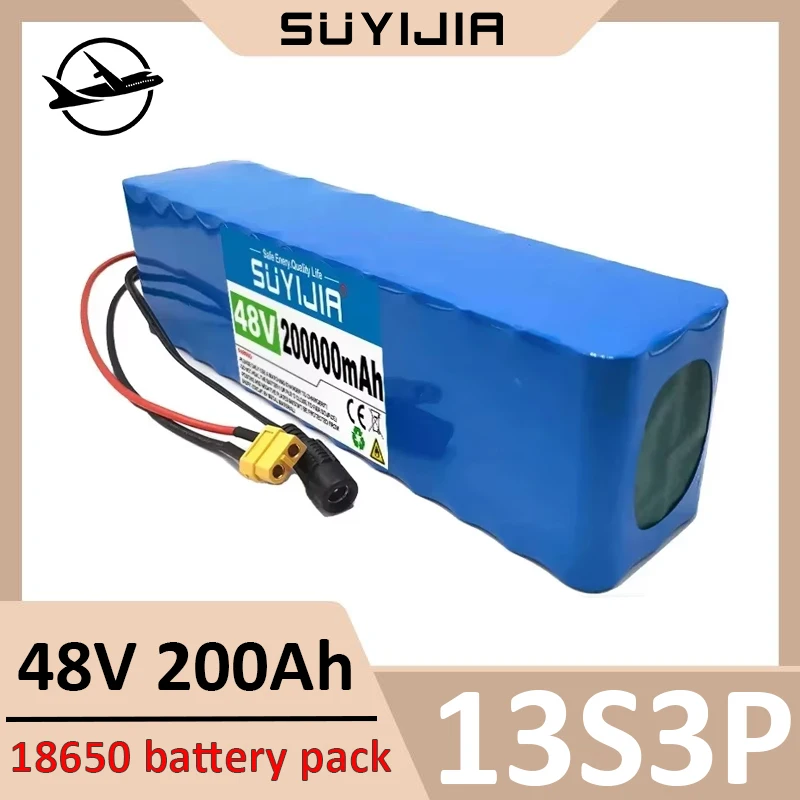 

18650 48V 200Ah Rechargeable Li-ion Battery 13S3P for 500W Electric Bike Scooter Electric Vehicle with BMS+ 54.6v Charger