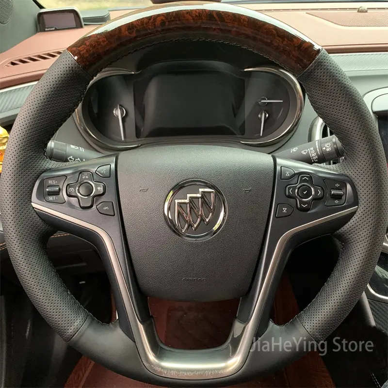 Hand stitch Anti-Slip Durable Top Leather Car Steering Wheel Cover For Buick Lacrosse 2013 2014 2015 Interior Accessories