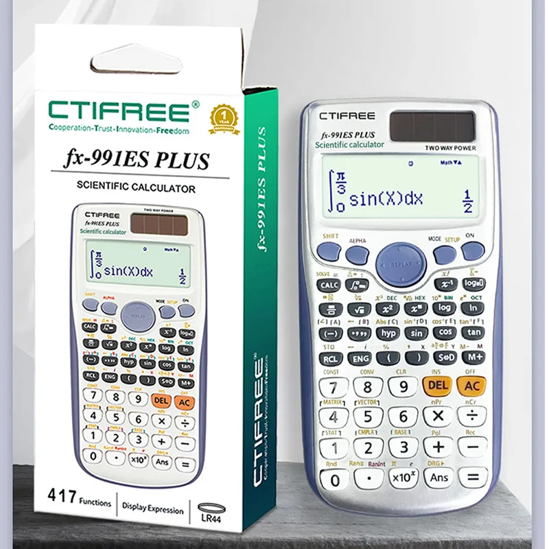 آلة حاسبة forFX-991ES-PLUS آلة حاسبة علمية أصلية 417 وظيفة لطلاب الجامعة المدرسية الثانوية مكتب عملة البطارية