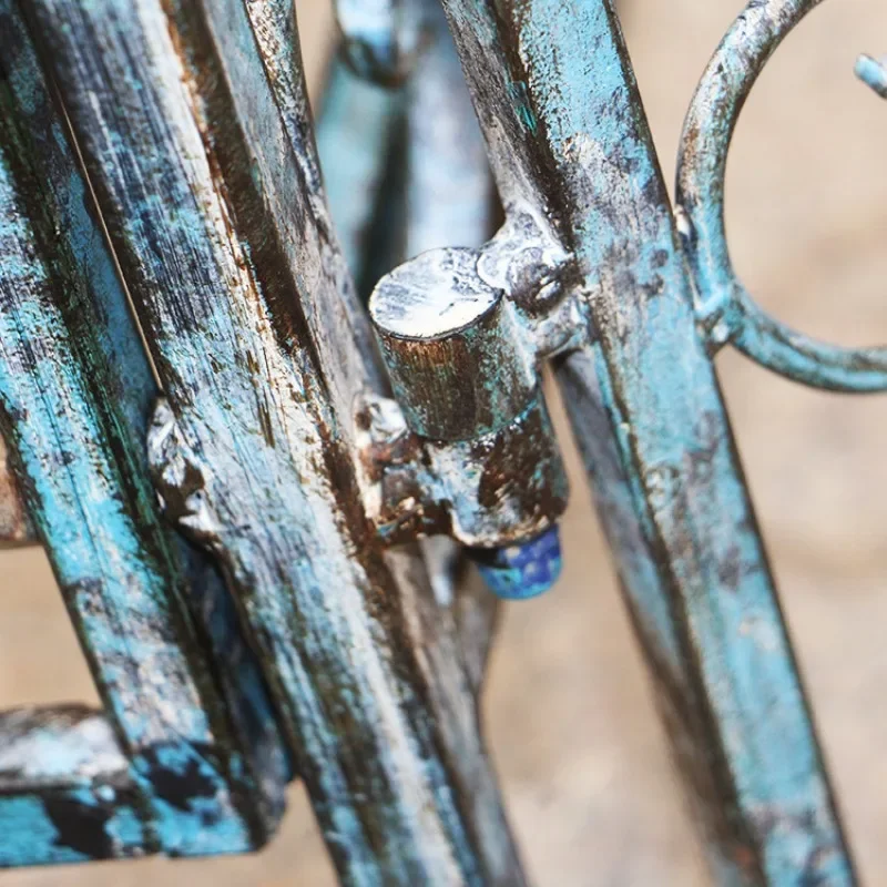 American retro old outdoor rust-proof wrought iron rose climbing vine arch flower stand, garden villa terrace courtyard