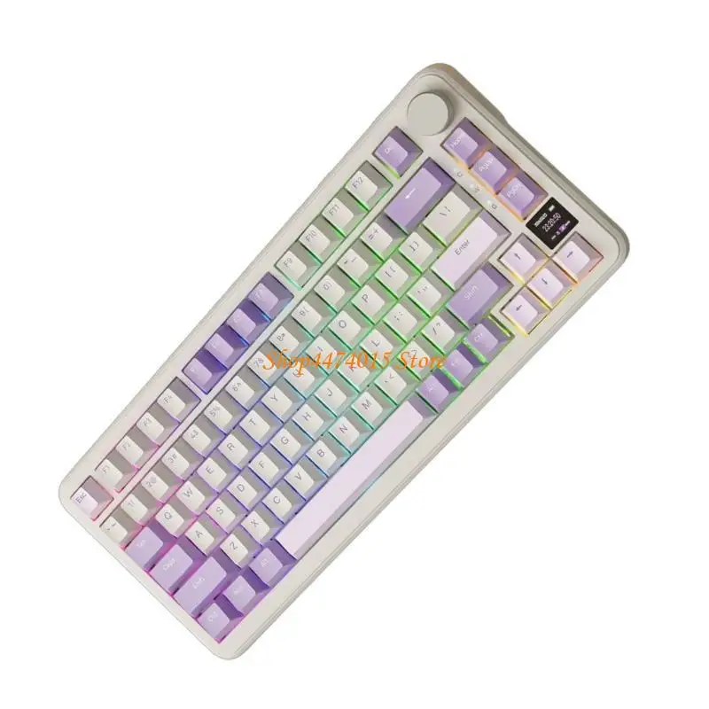 K1AA 81Key لوحة مفاتيح ألعاب ميكانيكية BT5/2.4G/USB C هيكل حشيات ERGONICIC مع مقبض 75 ٪ حفظ مساحة مكتب