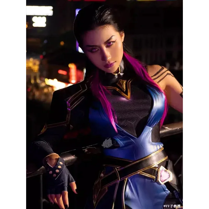 Kostum Cosplay Game Valorant cos Reyna untuk wanita, Jumpsuit permainan Anime Valorant, pakaian pesta Halloween untuk wanita, mode permainan peran