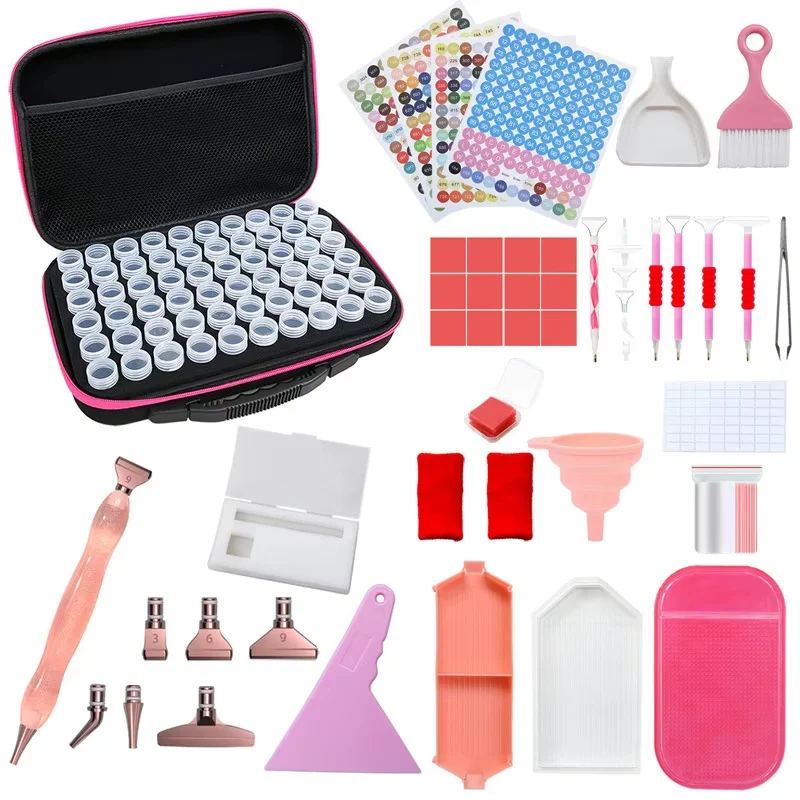 30/60 Bottles Beads Storage Container 5d Diamond Painting Accessories Portable Storage Box Diy Diamant Painting Tools Kits