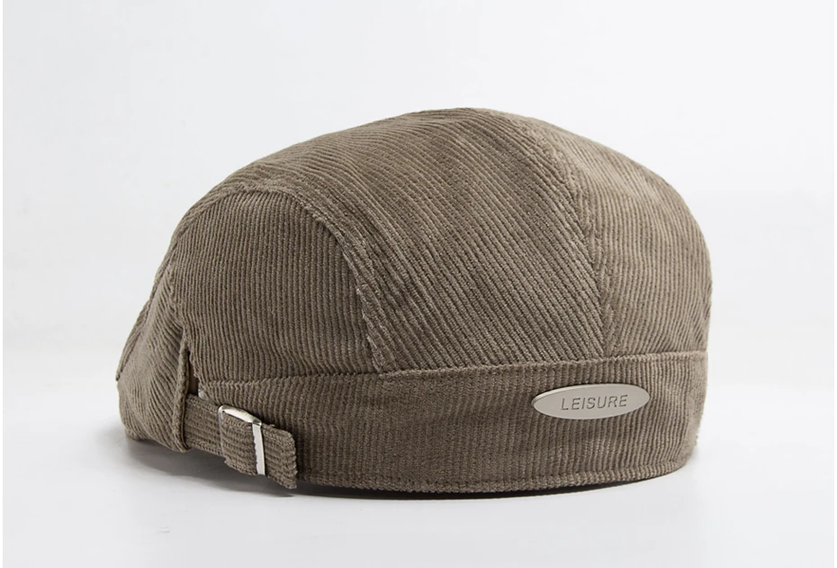 Männer Mode Cord Baskenmütze Frühling Herbst Dicke Warme frauen Flachen Hut Vintage Casual Zeitungsjunge Mütze Unisex Mode Vorne Hinten tragen – Detail 1