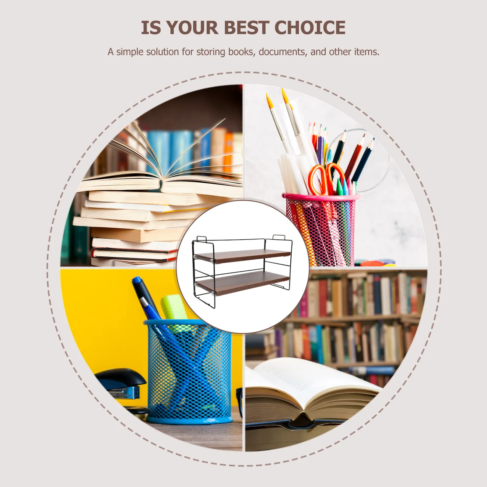 Multilayer Iron-Art Bookshelf Simple Elegant Design Office Desktop Organizer Small Book Storage Shelf Desktop Storage Holder
