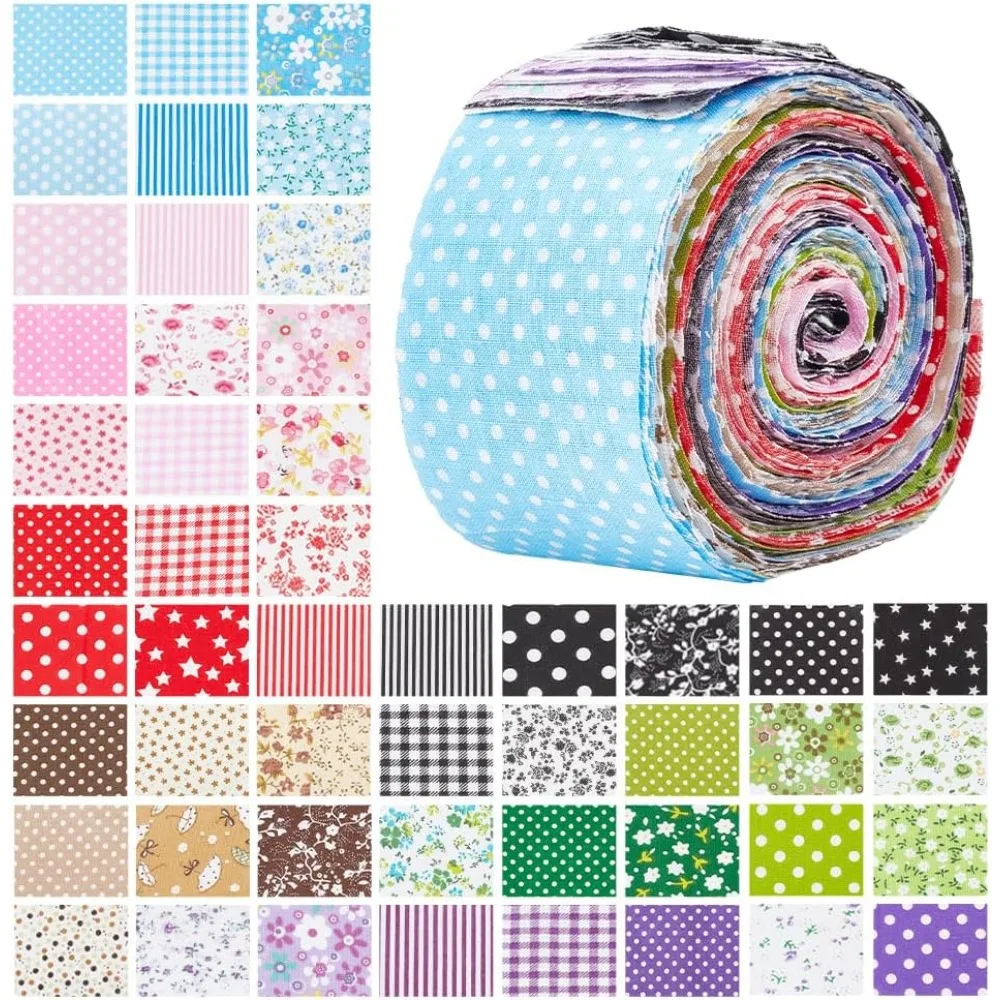 

Хлопковая ткань для пэчворка, набор для шитья, разноцветная, 100x6.5x0.02см, 50 шт./компл.