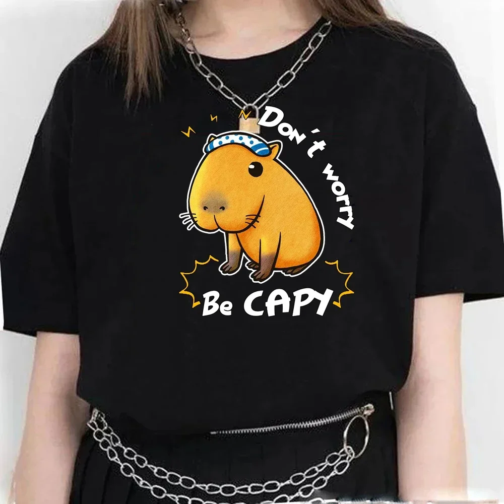 

Cute Capybara Clothing T-Shirt Women Vintage Cartoon T Shirt Female Casual Anime Top Tees T Shirt Manga Women Graphic Tee Tops