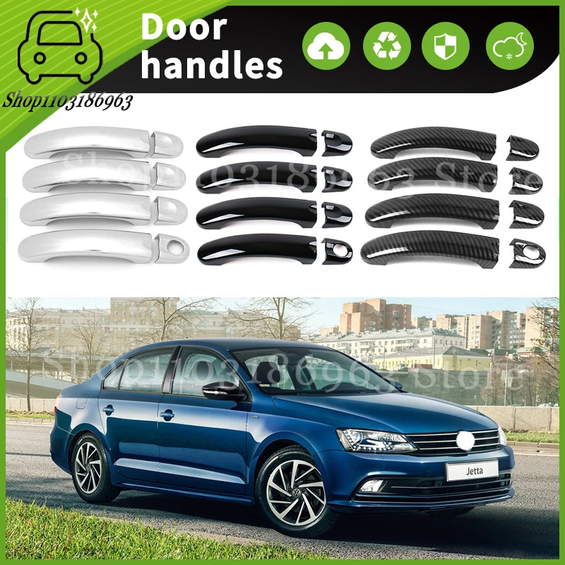 

For Volkswagen Jetta 2006-2011 Gloss Black Chrome Car Door Handle Cover Trim Styling Accessories Car Stickers Auto Accessories