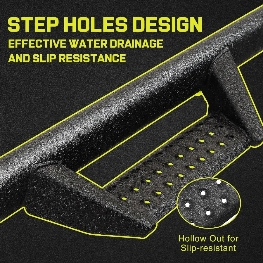 لوحات تشغيل بتصميم منحني متوافقة مع 20182025 جيب رانجلر JL 4 خطوات جانبية منسدلة مع قضبان الصخور الثقيلة