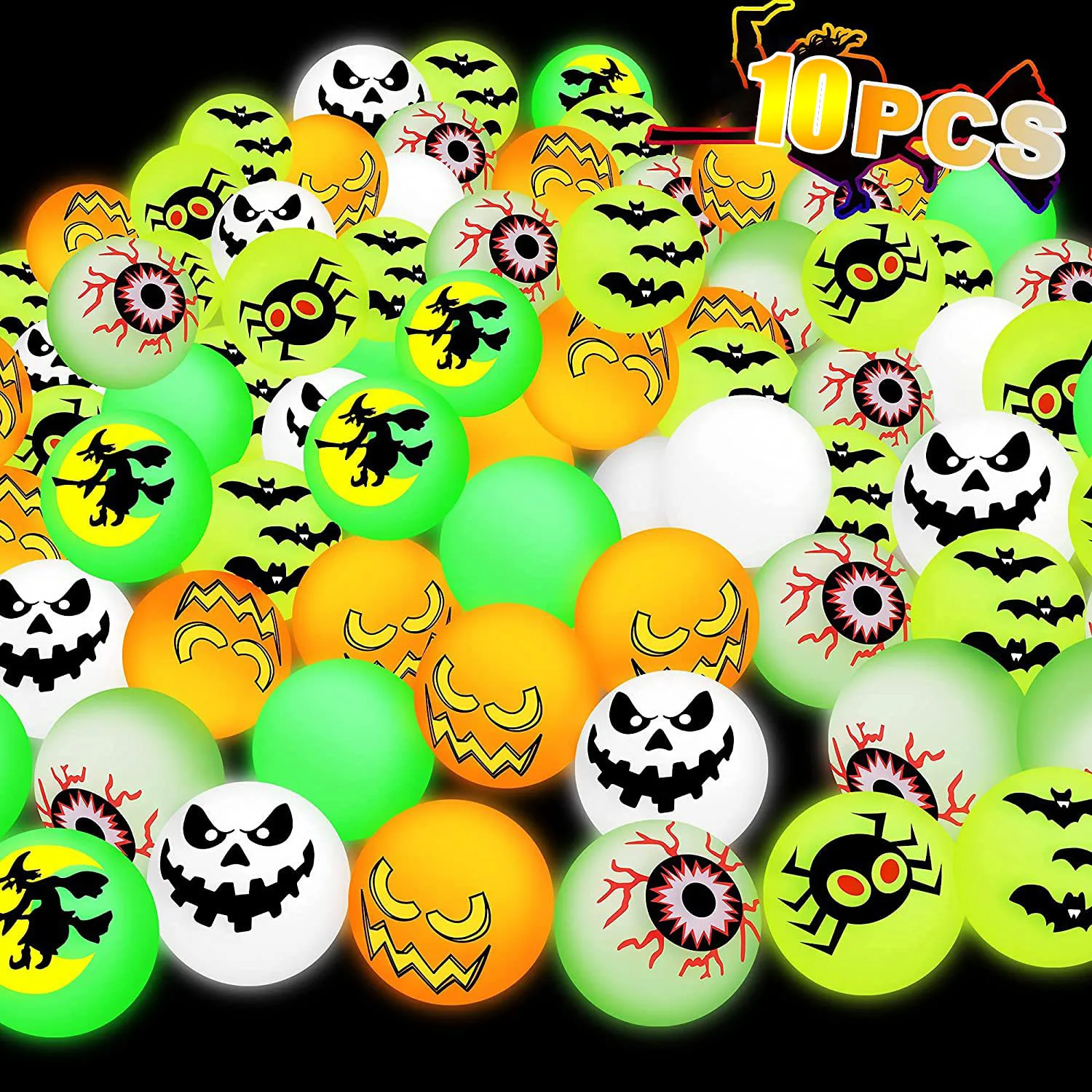 Halloween Glow-in-the-Dark Bouncing Ball Kinder Spielzeug Party Aktivitäten Geschenke Großhandel Halloween-Szene Dekoration Requisiten Geschenke