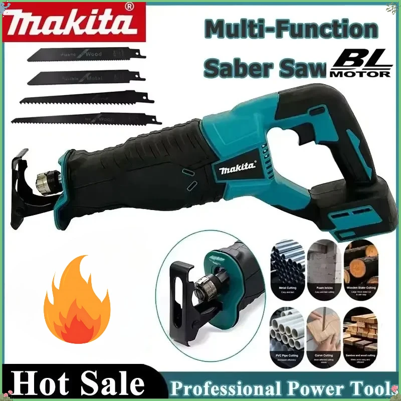 

Makita Brushless Reciprocating Saw Reciprocating Saw Portable Cordless Power Tools With 4pcs Saw Blades For Makita 18v Battery