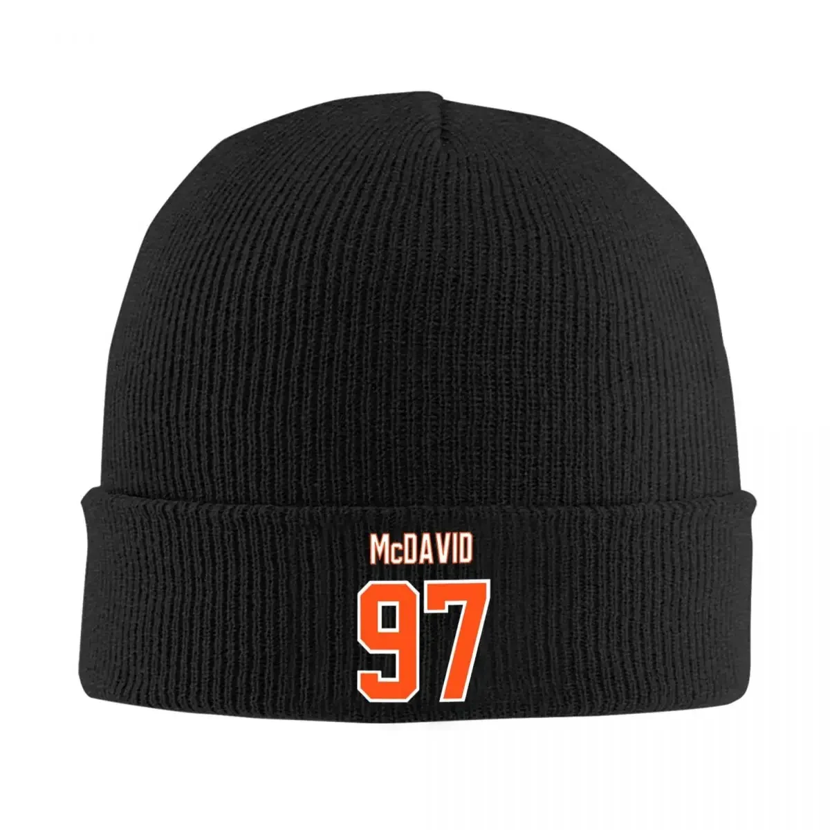 Connor McDavid 97 For Edmonton Oilers Fans Warm Knitted Cap Fashion Bonnet Hat Autumn Winter Outdoor Beanies Hats for Men Women