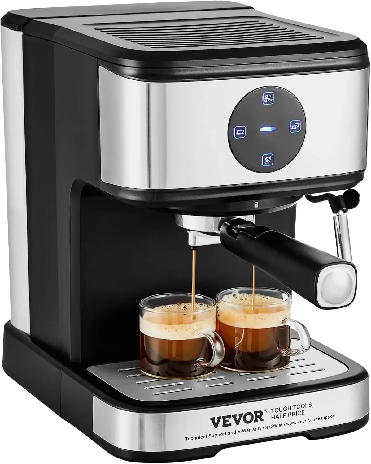 Espresso Machine, 15 Bar Coffee and Espresso Maker with Milk Frother Steam Wand, Professional Semi-Automatic Cappuccino