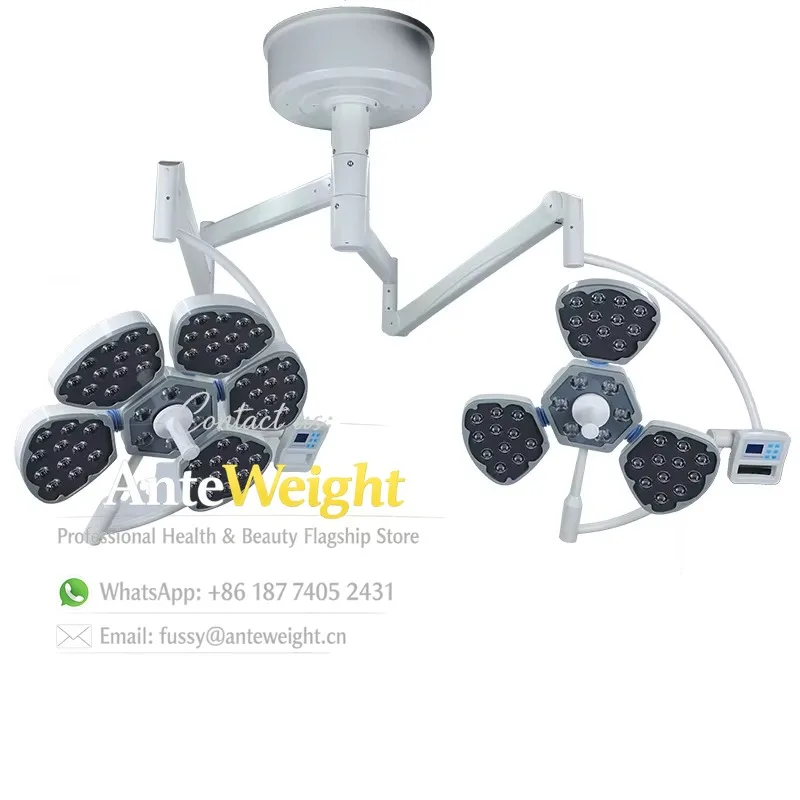 Ceiling Mounted Dual Head LED Operating Light Petal Shadowless Surgical Lamp Hospital Equipment