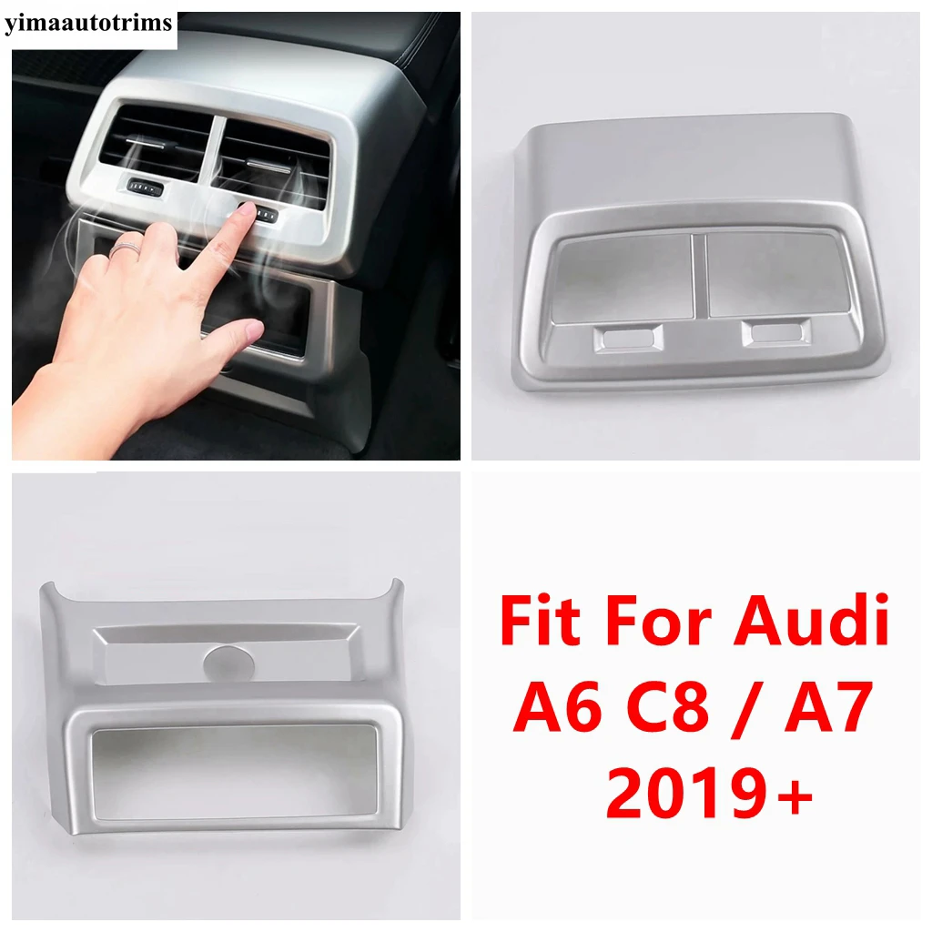 

Rear Armrest Box Air AC Conditioning Outlet Vent Frame Cover Trim For Audi A6 C8 / A7 2019 - 2023 Matte Accessories Interior