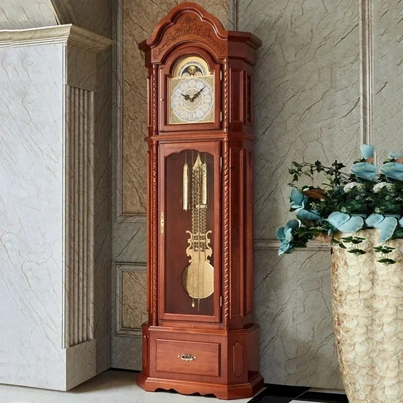 

xxThe Grandfather Clock Living Room Mechanical European Clock Chinese Retro Old-Fashioned Home Large Pendulum Clock