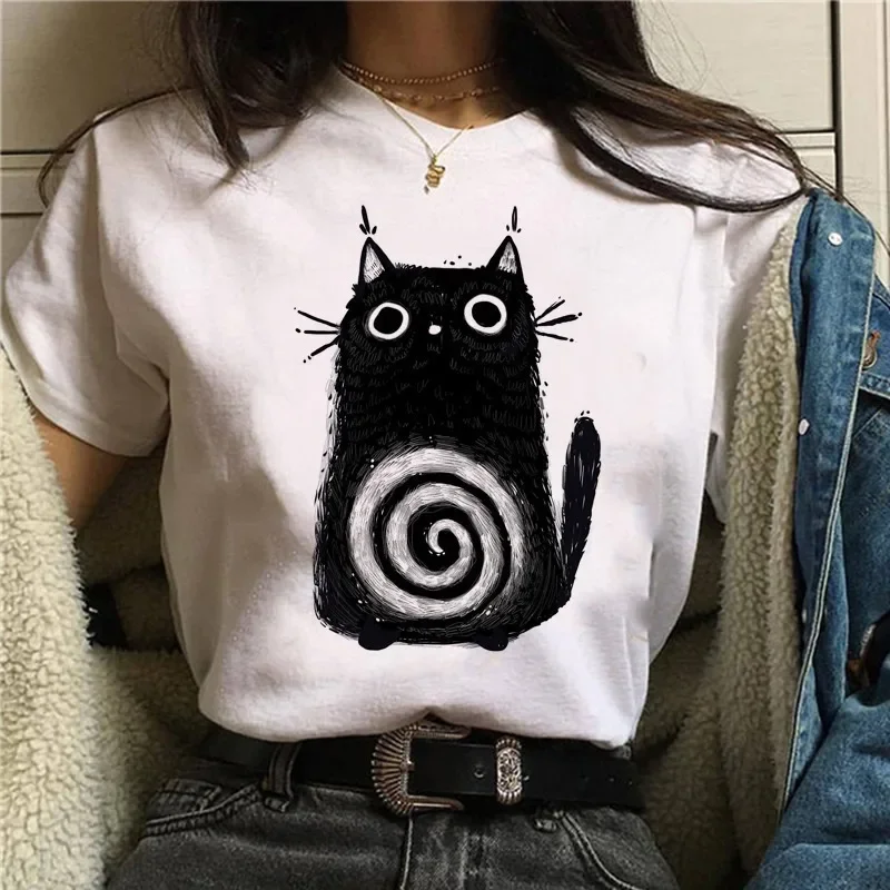 Halloween Funny Black Bunny Print T Shirt Women Short Sleeve O Neck Loose Tshirt Summer Women Tee Shirt Tops Camisetas Mujer