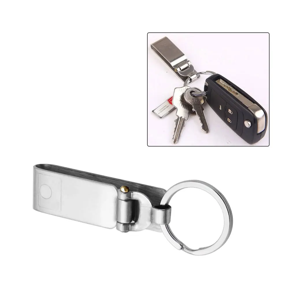 1Pc Anti-Lost Duty Stainless Steel Belt Key Holder Key-Clip Detachable Keyrings for Keys Belt Keychain Men Jewelry Hooks