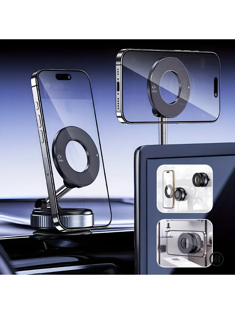 Starker magnetischer Autotelefonhalter, faltbares Design 360° °   Verstellbare Vakuumhalterung für den universellen Einsatz im Auto/Schreibtisch/Badezimmer