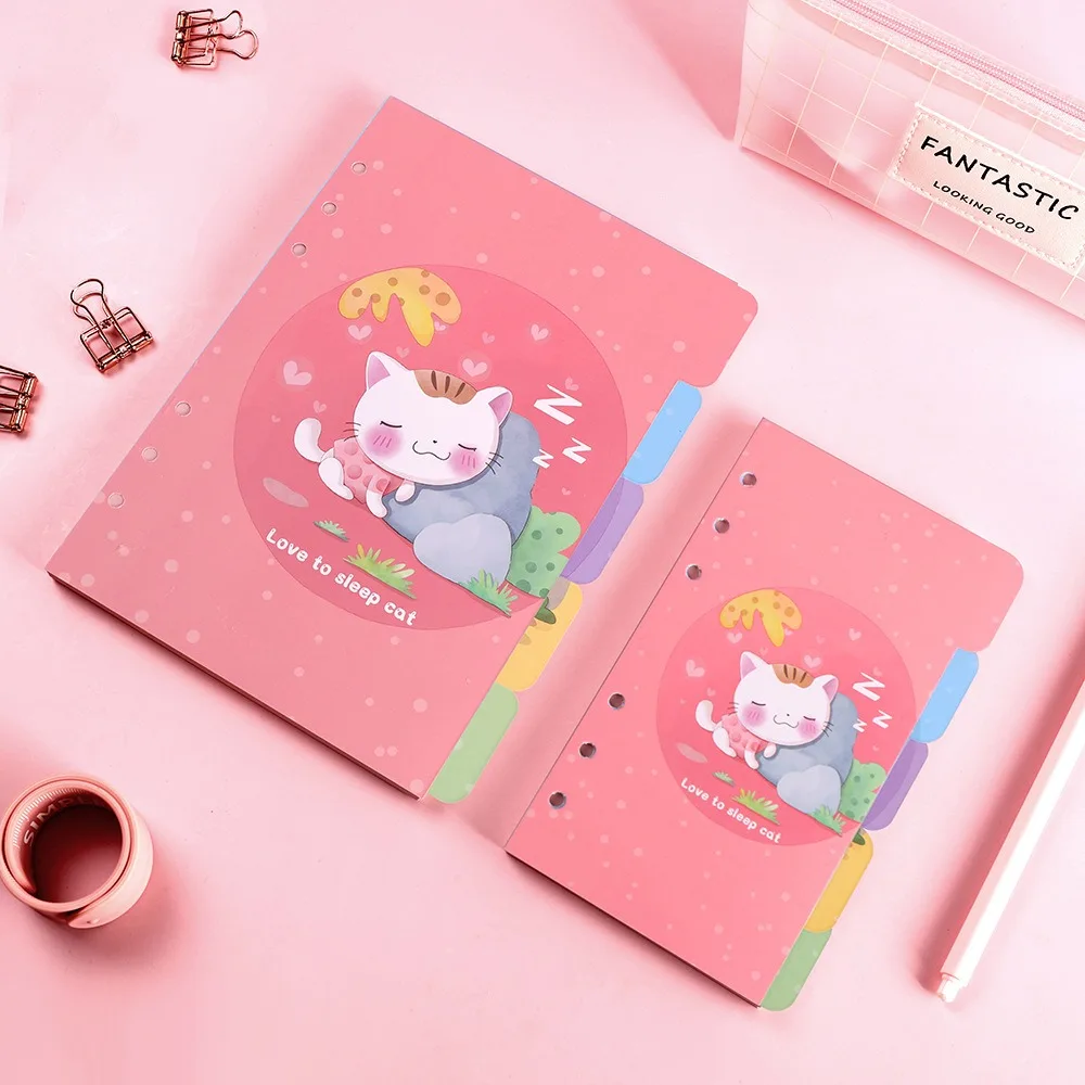 A5 A6 Notebook Divider Page Separator Rabbit 5Sheets Page Binder Indexing Cards Indexing Cards Letter Category Page Tab Diary