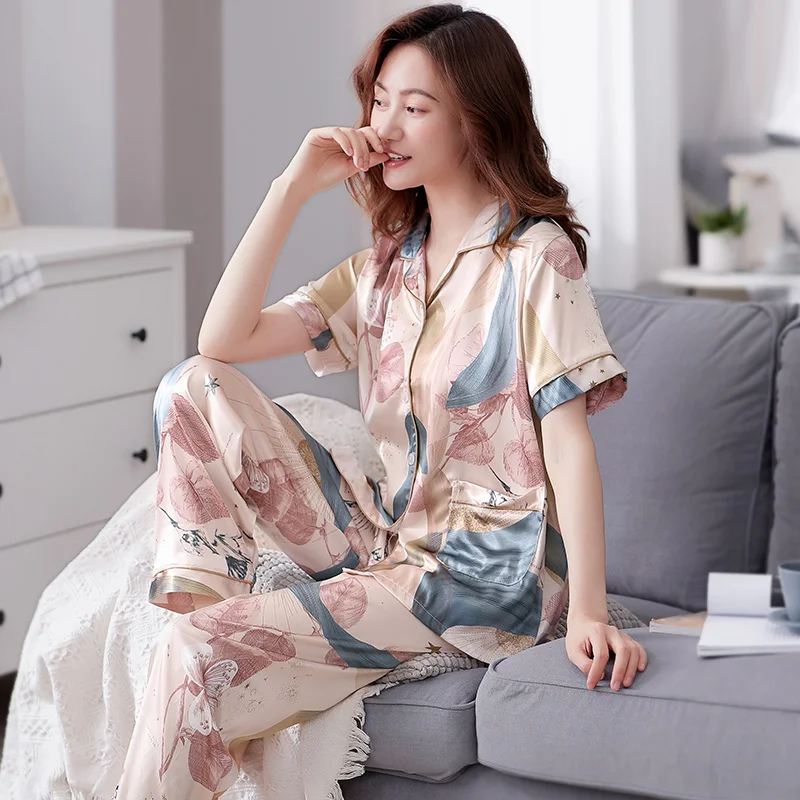 

Женская летняя Пижама с цветочным рисунком, Размеры M, L, XL, XXL, XXXL