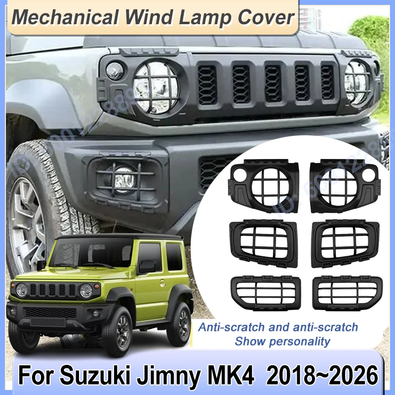 

Рамка противотуманной фары для Suzuki Jimny MK4, аксессуары 2018~2026, защитная накладка на фары, наклейка, декоративные элементы для экстерьера автомобиля