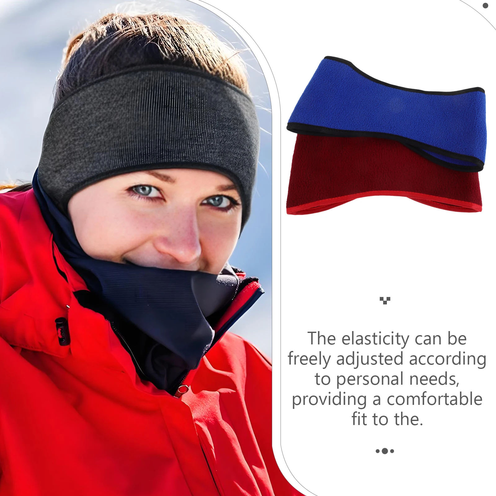 2 قطعة عصابات أذن من الصوف القطبي قابلة للتعديل أغطية أذن دافئة للطقس البارد والرياضات الشتوية والجري والتزلج وركوب الدراجات الحرارية في الهواء الطلق #2