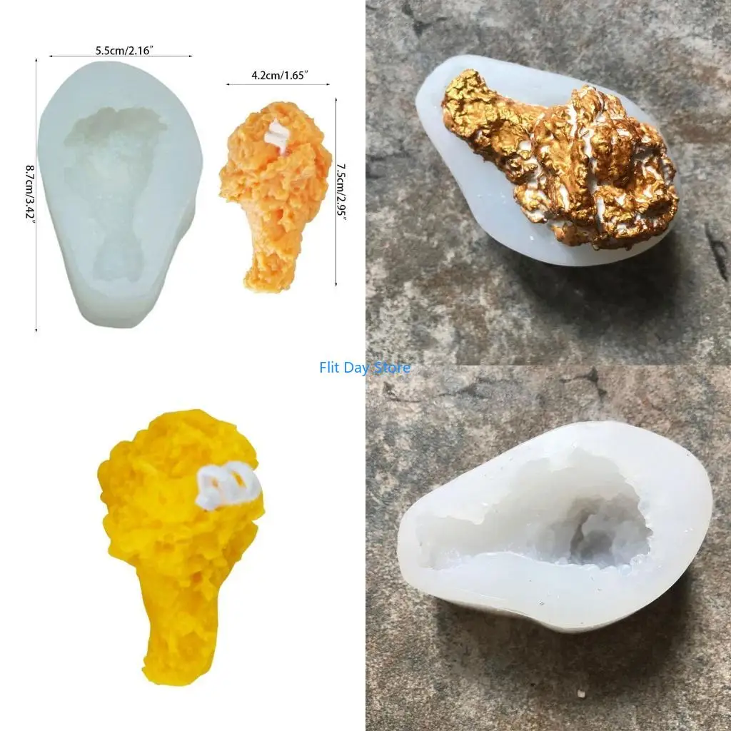 F92C Silicone Fondant Mold Cartoon Cake Chocolate DIY Baking Moulds Chicken Leg