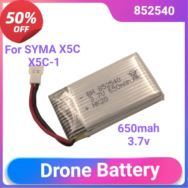 850540 Drone Battery for SYMA X5C X5C-1 X5 H5C Quadcopter 3.7V 650mAh Drone Rechargeable Li-polymer Battery