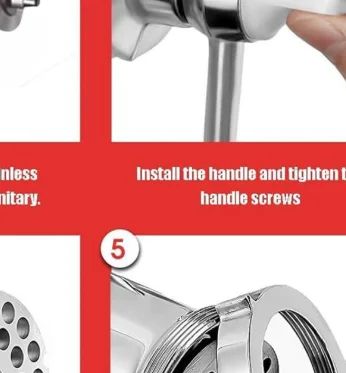 

Meat Grinder Manual Mincer Aluminum Alloy Manual Food Mill Device Heavy Duty Hand Meat Grinder 3 Sausage Tubes For Home Kitchen