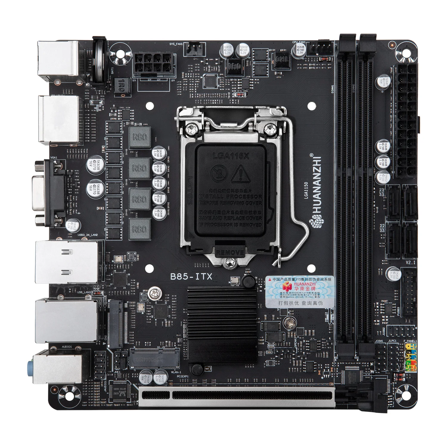 Imagem -02 - Huananzhi B85 Itx Placa-mãe Itx Intel Lga 1150 i3 i5 i7 e3 Ddr3 1600mhz 16gb M.2 Sata Usb3.0 Vga dp Hdmi-compatível