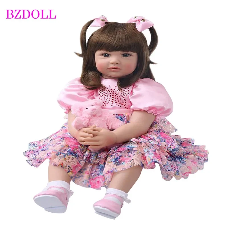 Lifelike 24inch Reborn Toddler Doll (Soft Vinyl Limbs, Cloth Body) Alive 60cm Princess Baby Girl Newborn Birthday Gift