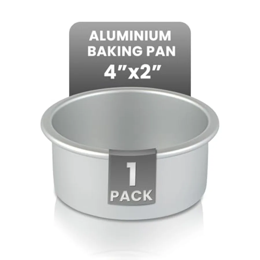 

Форма для выпечки Met Lux 4 x 2 дюйма, прямостенная, 1 круглая форма для кексов - круглая форма для выпечки из анодированного алюминия, пригодная для использования в духовке и заморозки, жироотталкивающая