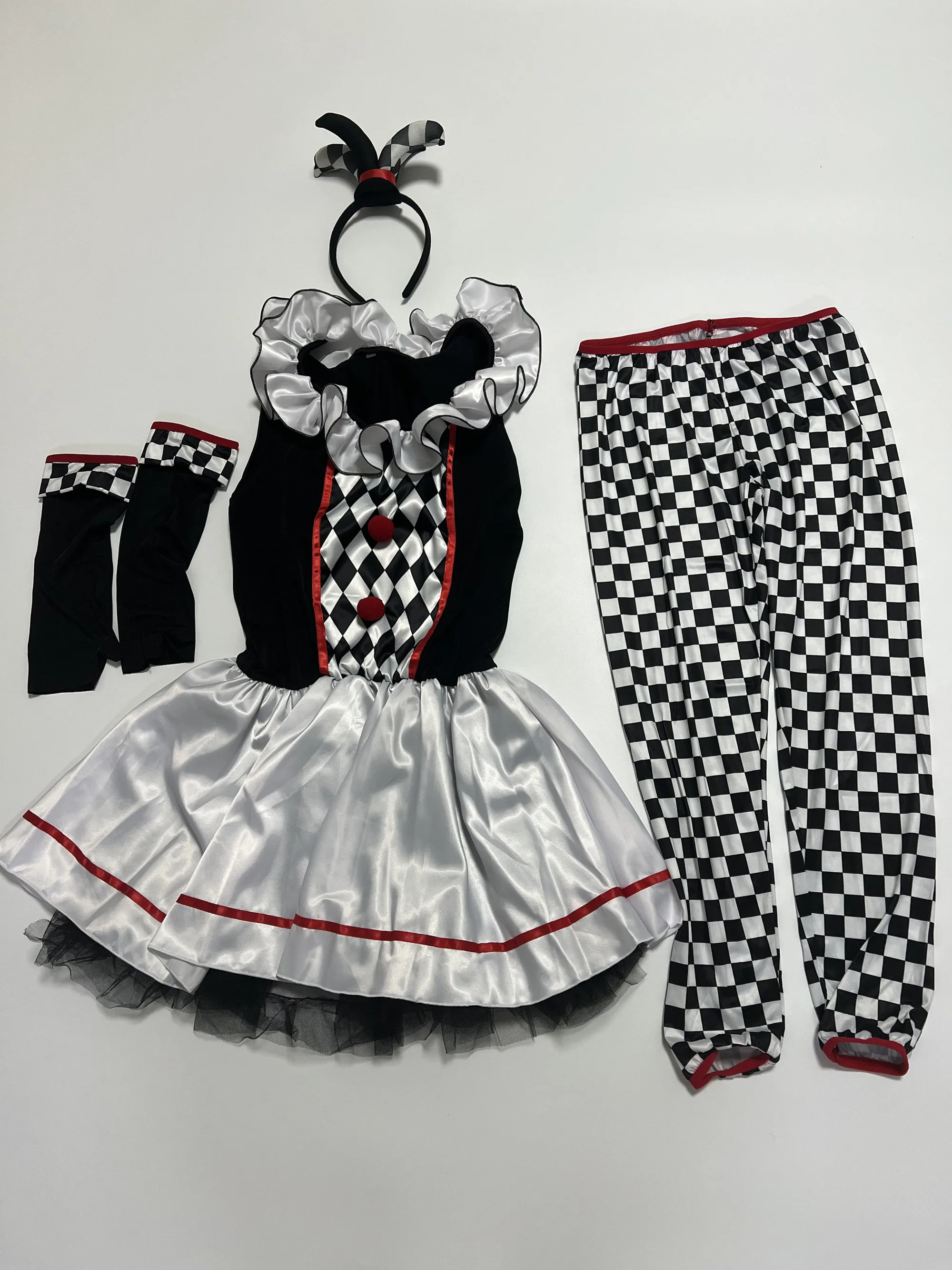 Halloween Women Clown Cosplay Costume orribile Joker Quinn Jack Napier Circus Clown Fancy Dress costumi di scena divertenti