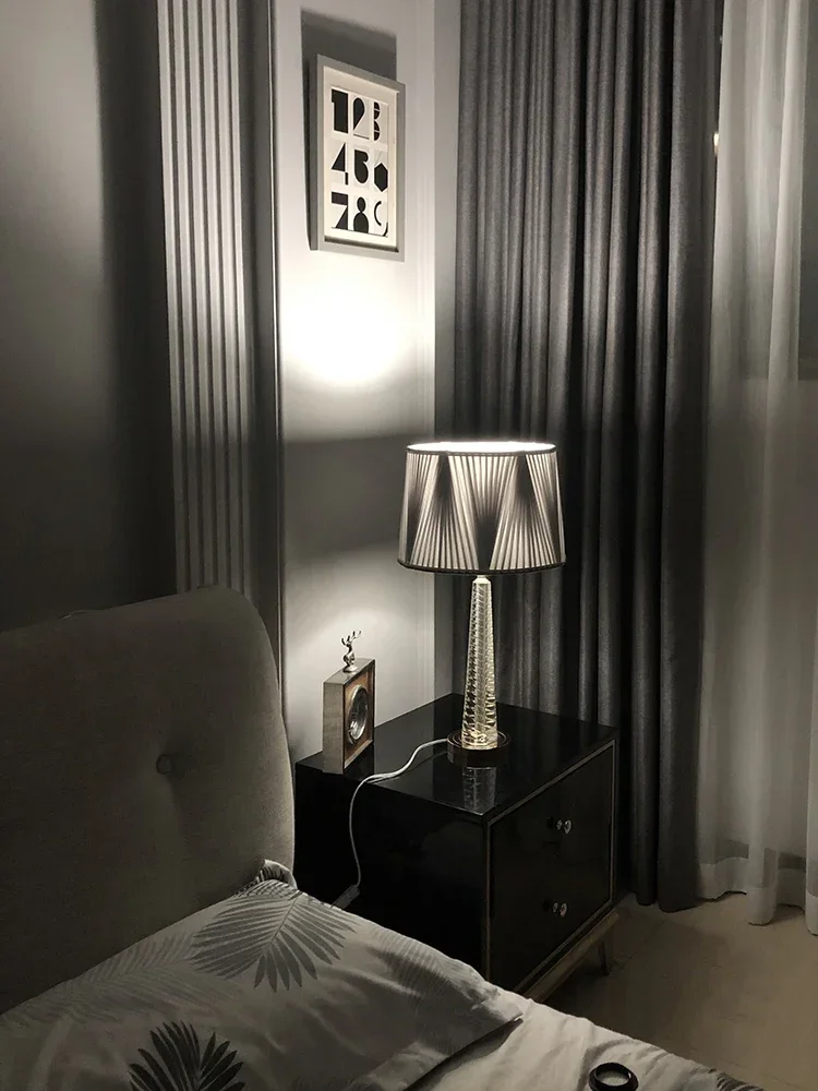 ~Minority Simple Modern Light Luxury Decorative Table Lamp Gray Lighting Creative Bedroom Bedside Lamp