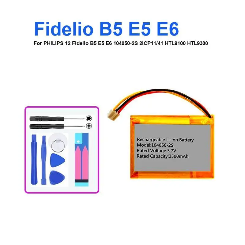 Audio Equipment Battery 2500Mah For Philips Fidelio B5 E5 E6 12 104050-2S 2ICP11 41 54 HTL9100 HTL9300