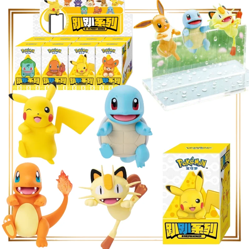 Pokemon Party Series Blind Box Pikachu Vehicle Ornaments Table Decoration Anime Eevee Mewtwo Surprise Box Peripheral Gifts Toy