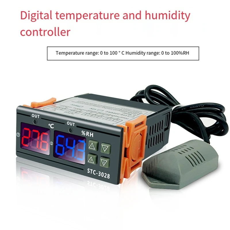 Digital Thermostat Hygrostat Temperature Humidity Control STC 3028 AC 110V 220V Hygrometer Incubator Controller