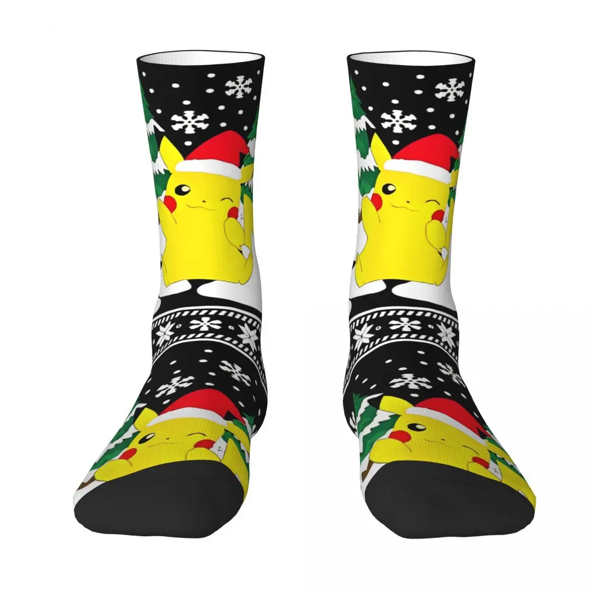 Xmas Pikachu Socks Winter Merry Christmas Stockings Trendy Men High Quality Socks Design Cycling Anti Sweat Socks