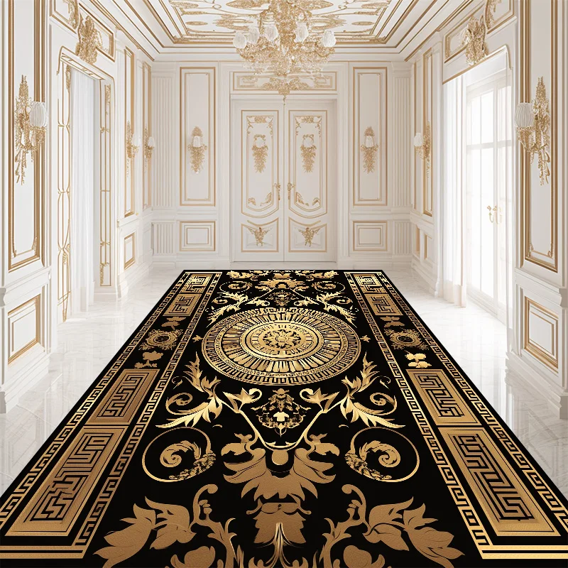 

Classical Luxury Style CARPET FOR LIVE ROOM Gorgeous Home Decor Large Size Floor Mats Non-slip Lounge Rug Washable Customizable