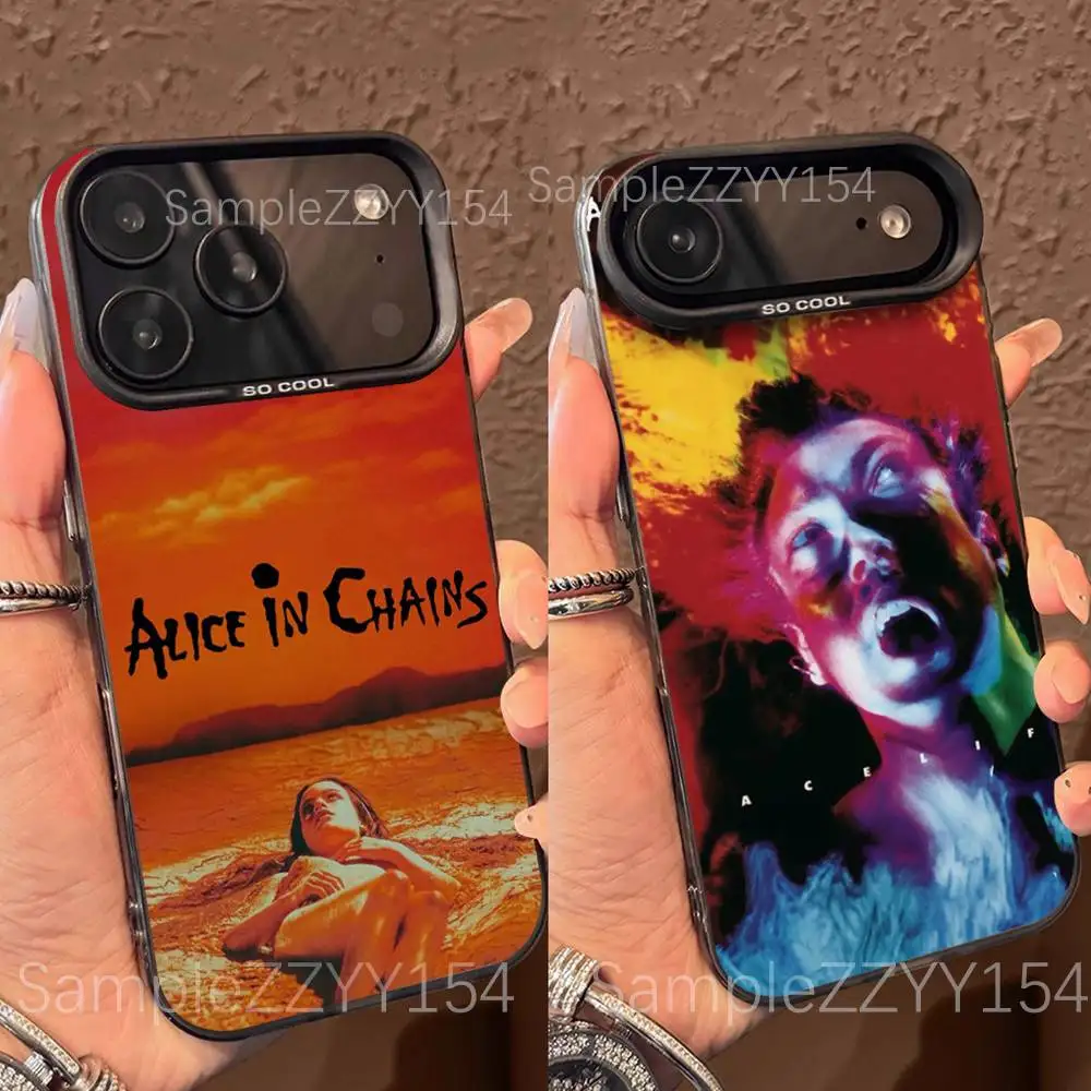 

Band A-Alice in Chains Phone Case For iPhone 17,16,15,14,13,12,X,8,Pro,Max,Plus,E,SE4,Air,Mini Black IMD Matte