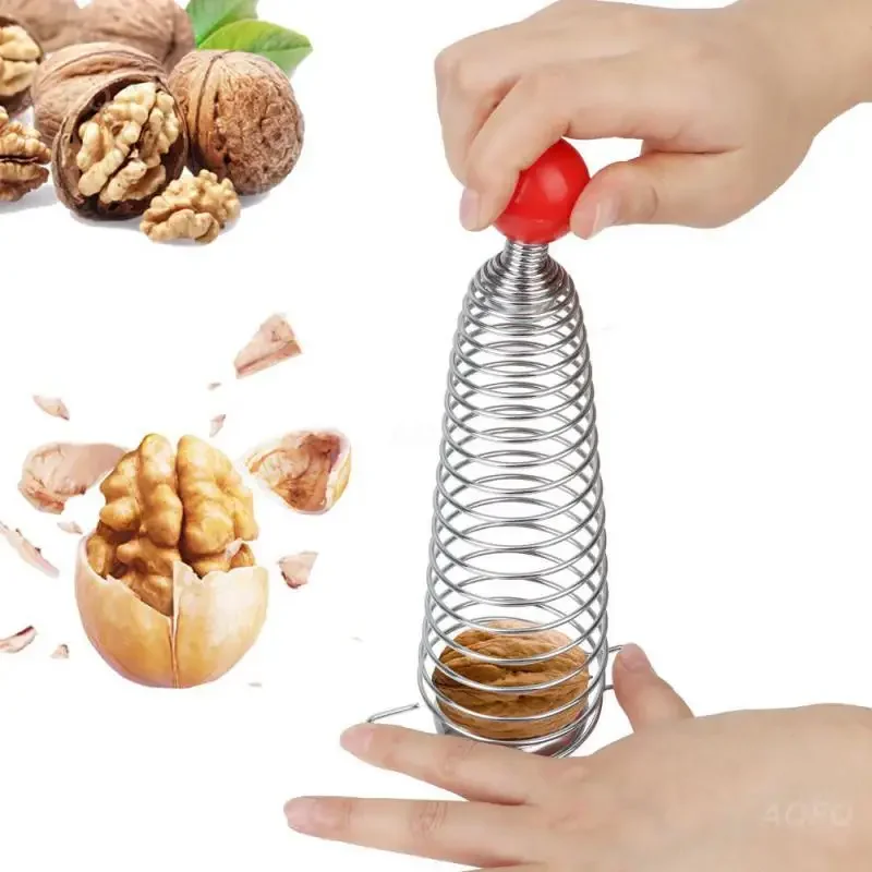 Creative Metal Spring Nutcracker Open Gadget Walnut Artifact Stainless Steel Nut Crackers Open Professional Walnut Tools