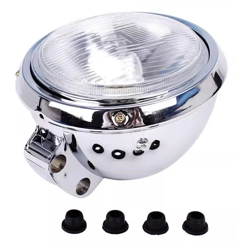 Motorcycle Universal DC 12V Headlight Headlamp For Harley 883 HONDA Steed VLX 400 Shadow 600 Magna 250 Chrome Running Light