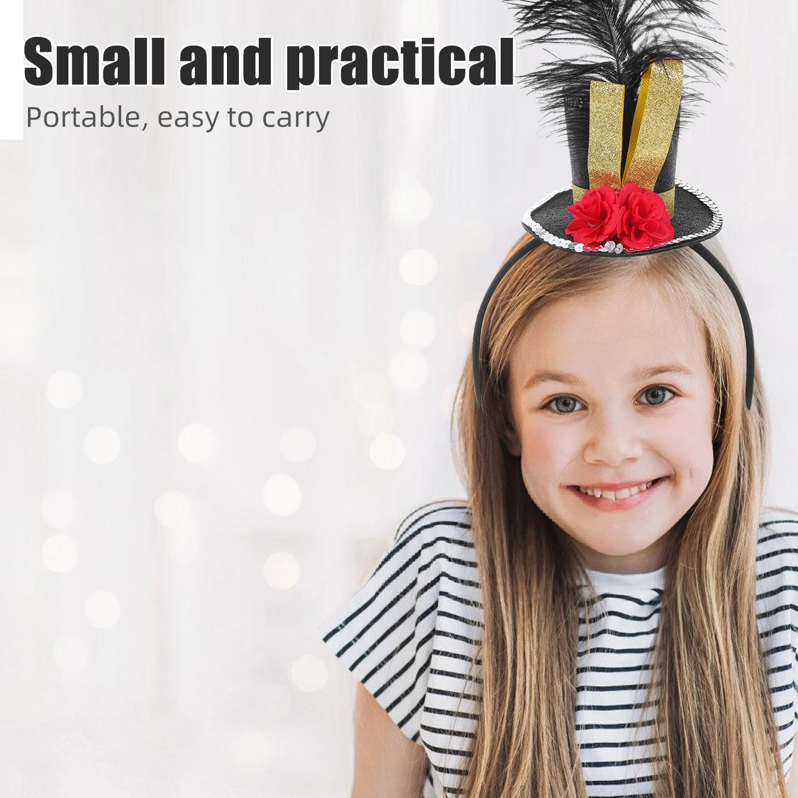 

Birthday Band Non woven Fabric Headband Hat Fascinator Headband Party Hats Mini Top Hat Sequin Child Accessory