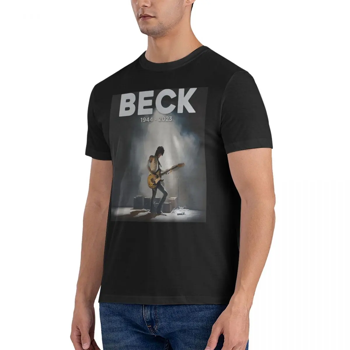 With The Jan Hammer Group Live T Shirts Men Pure Cotton Unique T-Shirt Round Collar Jeff Beck Tees Short Sleeve Clothes Birthday